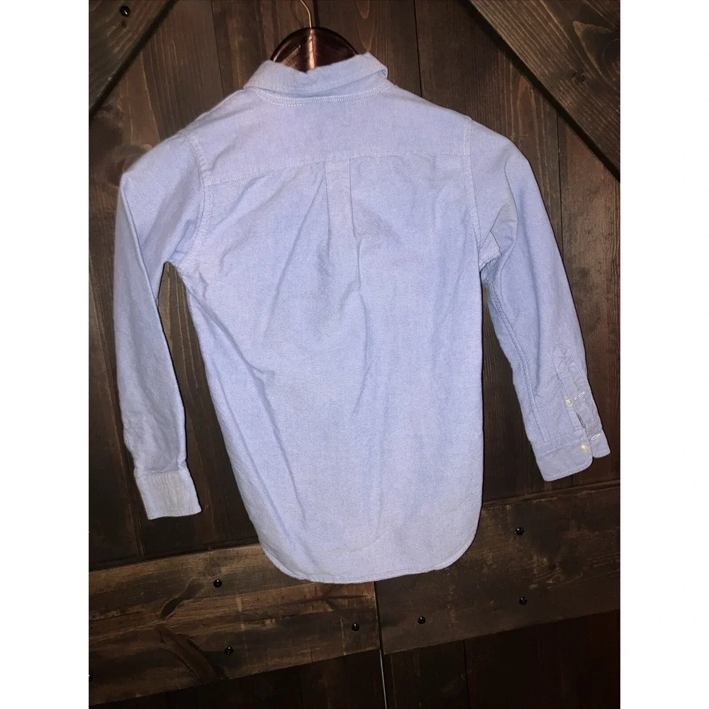 Ralph Lauren Iconic‎ Oxford Denim Button Down Shirt Boy's Size 7 Little Kids